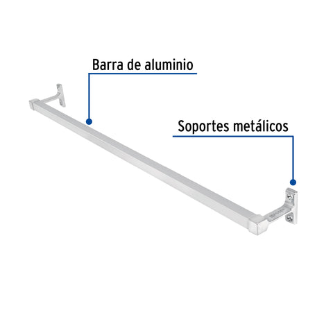 Toallero de barra largo, metálico, cromo, BASIC | A-905 | 49608