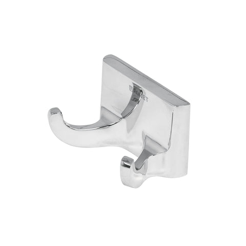 Gancho doble para toallas, metálico, cromo, BASIC | A-906 | 49609