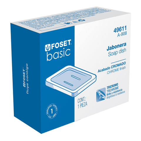 Jabonera metálica, cromo, BASIC | A-908 | 49611