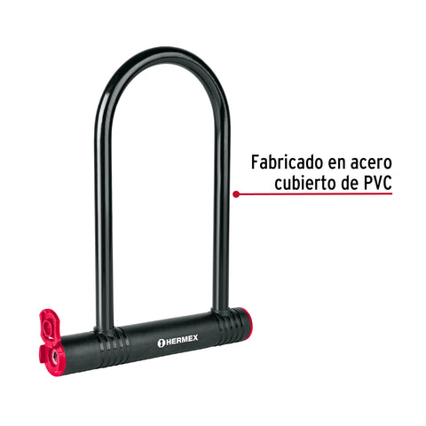 Candado rígido tipo 'U' de 12mm, HERMEX | CB-24 | 49620