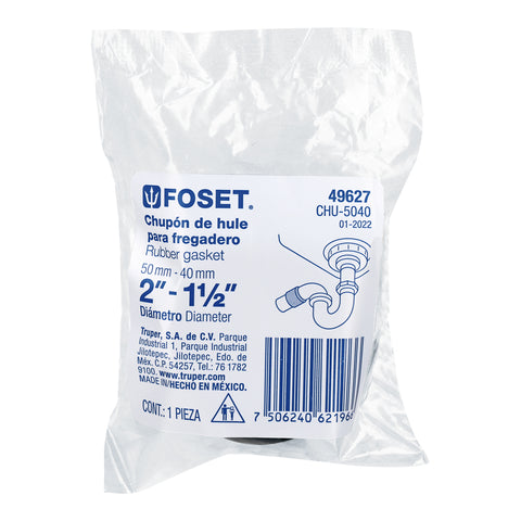 Chupón de PVC, 2' x 1-1/2', FOSET | CHU-5040 | 49627