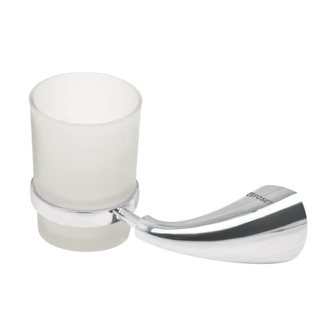 Portavaso cepillero metálico con vaso de vidrio, FOSET AERO | AEA-71 | 49632