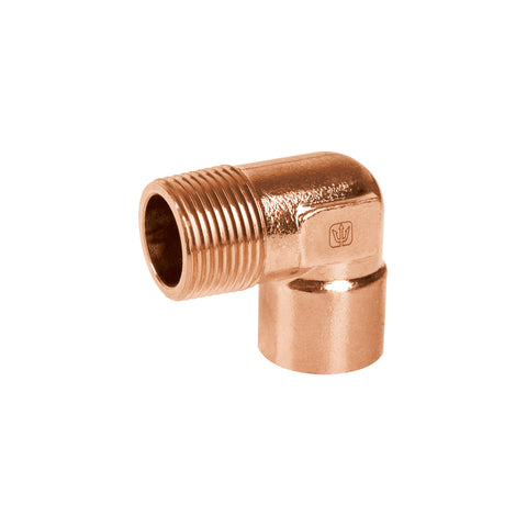 Codo 90° de cobre, rosca exterior 3/4', FOSET | CC-512 | 49648