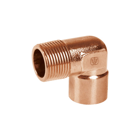 Codo 90° de cobre, rosca exterior 1', FOSET | CC-513 | 49649