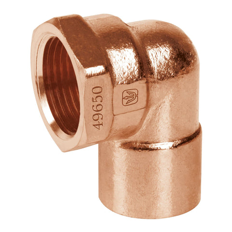 Codo 90° de cobre, rosca interior 1/2', FOSET | CC-501 | 49650