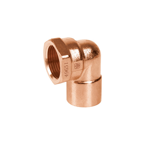 Codo 90° de cobre, rosca interior 3/4', FOSET | CC-502 | 49651