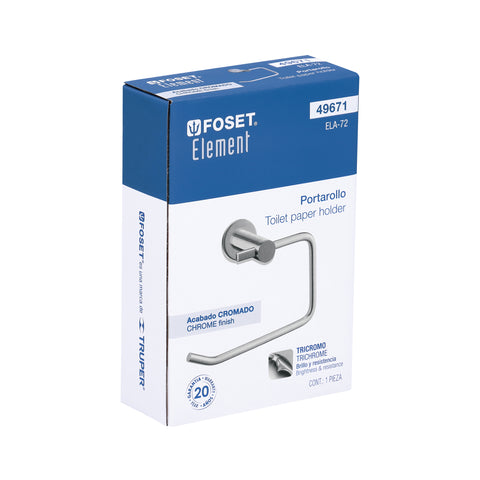 Portarrollo metálico acabado cromo, FOSET ELEMENT | ELA-72 | 49671