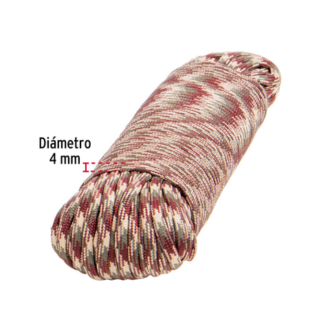 Piola de nylon paracord de 4mm x 30m camo, madeja, FIERO | PIO-430NC | 49706