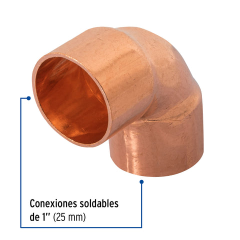 Codo 90° de cobre de 1', FOSET | CC-563 | 49716