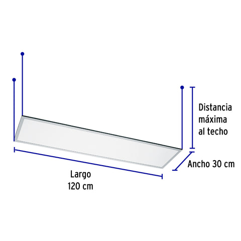 Panel delgado colgante de LED 45 W 30 x 120 cm luz neutra | COL-401LN | 49725