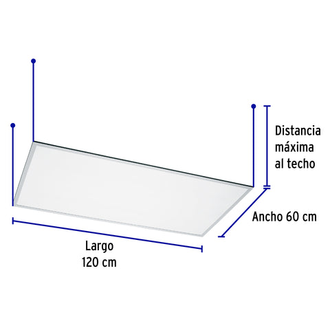 Panel delgado colgante de LED 65 W 60 x 120 cm luz neutra | COL-402LN | 49726