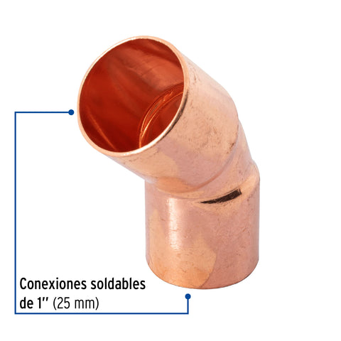 Codo 45° de cobre 1', FOSET | CC-863 | 49730