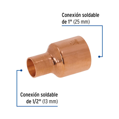 Reducción campana de cobre 1 x 1/2', FOSET | CC-292 | 49750