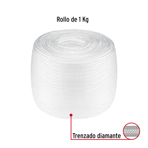 Piola de poliéster diamante de 4 mm, 1 kg, FIERO | PIO-41KP | 49752