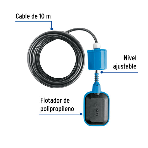 Flotador eléctrico con cable de 10 m, FOSET | FLE-10 | 49761