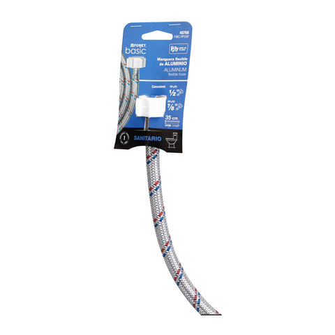 Manguera p/WC, aluminio, 1/2'x7/8', 35cm, plást/plást, BASIC | FWC-PP35P | 49768