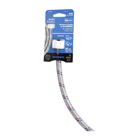 Manguera p/WC, aluminio, 1/2'x7/8', 50cm, plást/plást, BASIC | FWC-PP50P | 49769