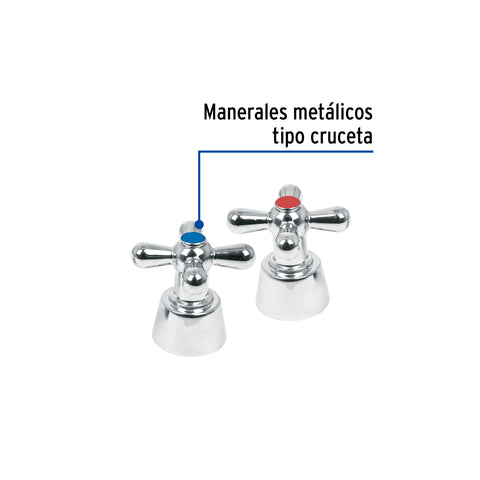 Juego de manerales de cruceta p/lav-fregadero, cromo, AQUA | AQMM-61 | 49780