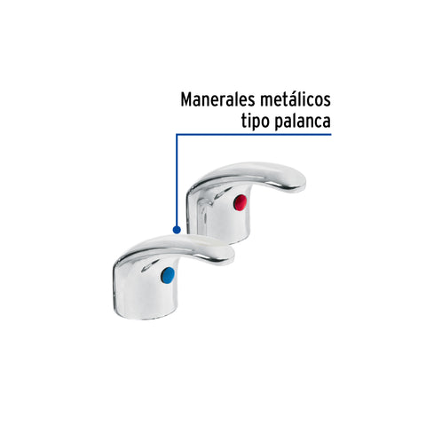Juego de manerales de palanca p/lav-fregadero, cromo, AQUA | AQMM-62 | 49781