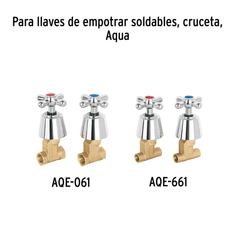 Juego de manerales de cruceta para regadera, cromo, AQUA | AQMR-61 | 49785