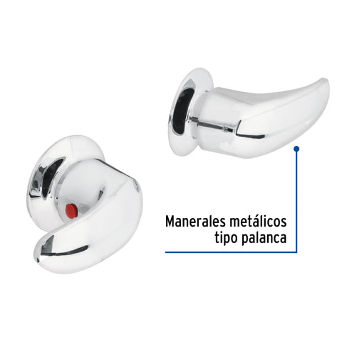 Juego de manerales de palanca para regadera, cromo, AQUA | AQMR-62 | 49786