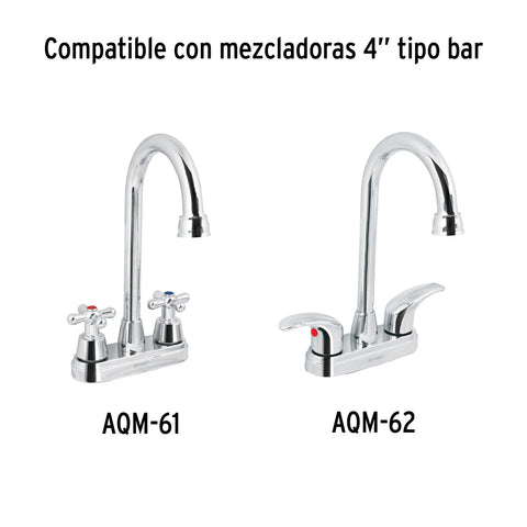 Cuello tipo bar para mezcladora de lavabo, cromo, AQUA | AQCR-60 | 49790
