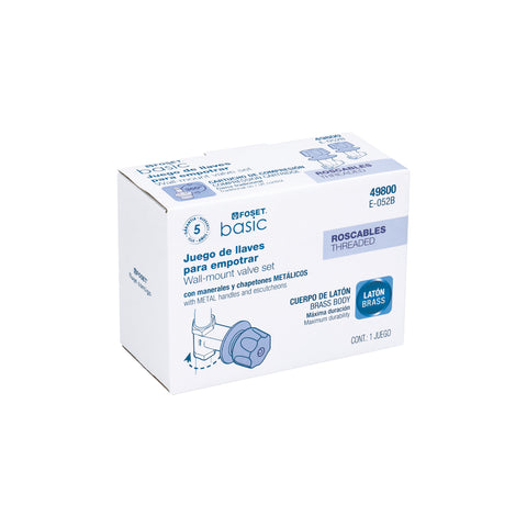 Juego llaves empotrar roscables, maneral metálico, BASIC | E-052B | 49800