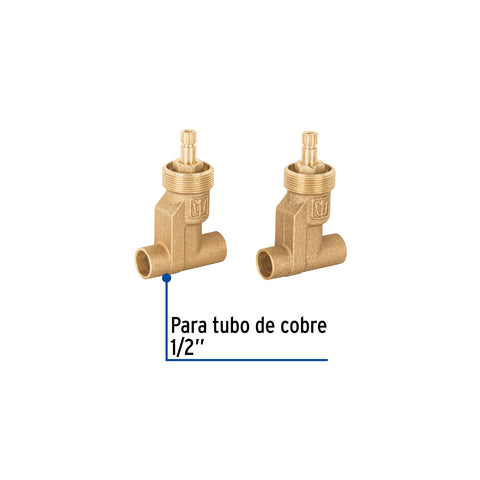 Juego llaves empotrar soldables, compresión, s/maneral BASIC | E-652SB | 49803