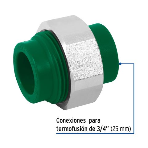 Tuerca unión PPR, tuerca latón, 3/4', FOSET | CV-972 | 49811
