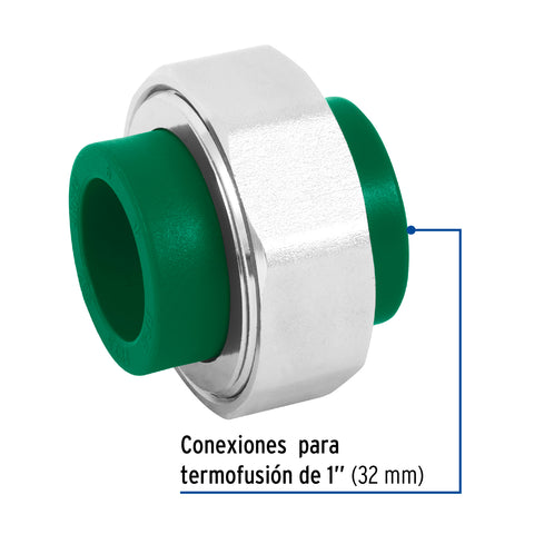 Tuerca unión PPR, tuerca latón, 1', FOSET | CV-973 | 49812
