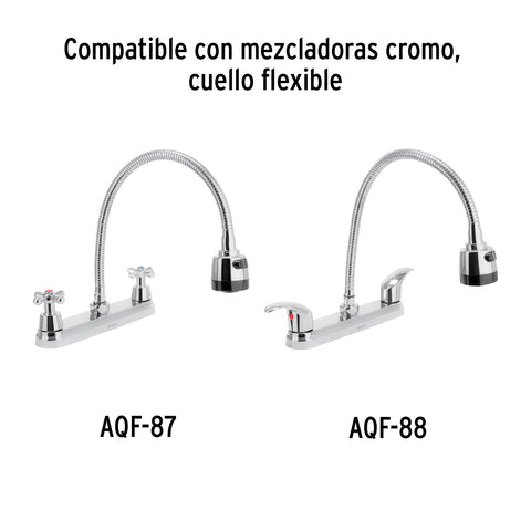 Cuello flexible para mezcladora de fregadero, cromo, AQUA | AQCR-81 | 49821