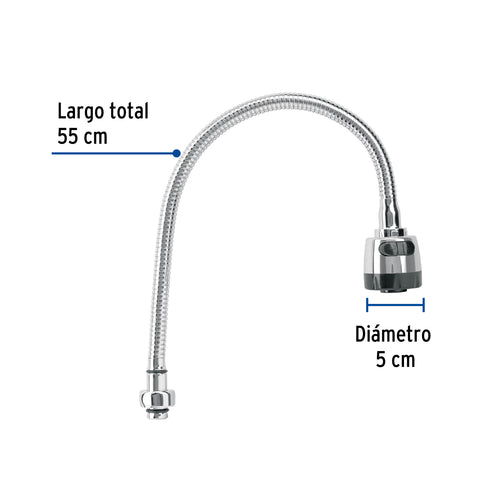 Cuello flexible para mezcladora de fregadero, cromo, AQUA | AQCR-81 | 49821