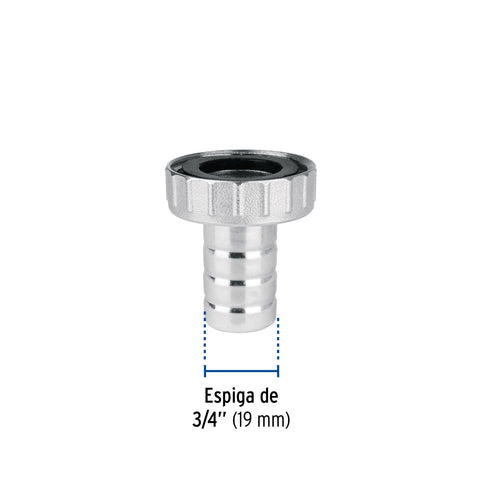 Adaptador de latón 1/2' para manguera, FOSET | ADJ-1/2L | 49825
