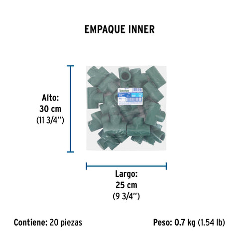 Tee sencilla de PPR 3/4', FOSET | CV-762 | 49833