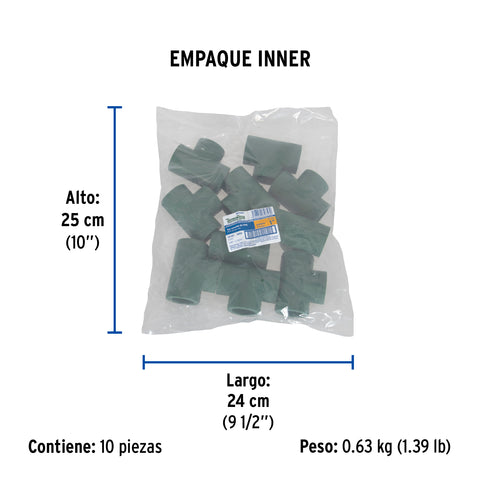 Tee sencilla de PPR 1', FOSET | CV-763 | 49834