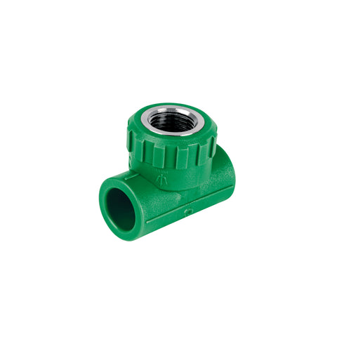 Tee hembra de PPR 1/2' con inserto metálico, FOSET | CV-701 | 49839