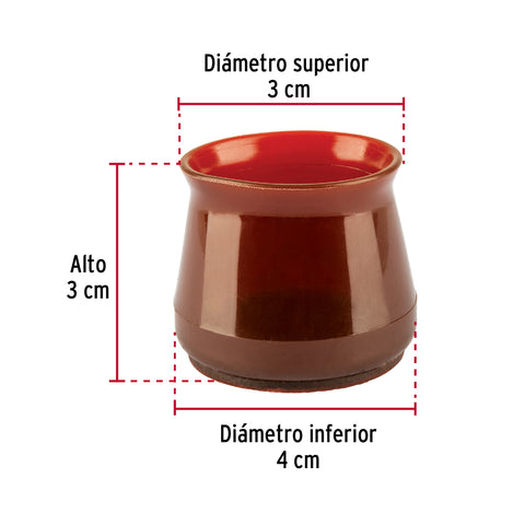 Caja con 24 protectores para patas de silla, café | PRS-8 | 49848