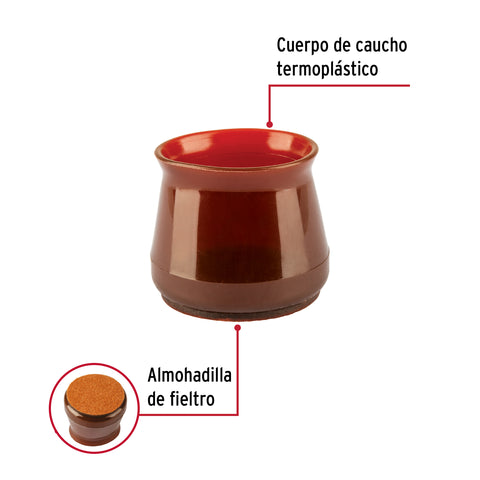 Caja con 24 protectores para patas de silla, café | PRS-8 | 49848