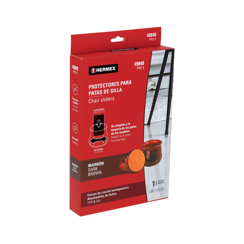 Caja con 24 protectores para patas de silla, café | PRS-8 | 49848