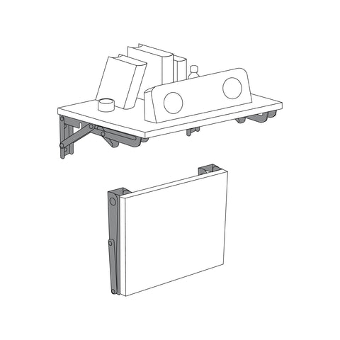 Ménsula plegable de acero blanca 8' x 16', FIERO | MEP-16B | 49870