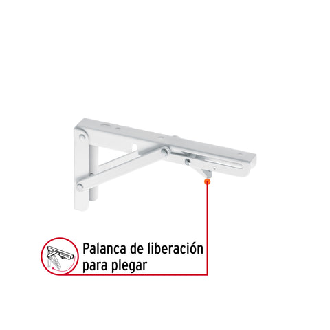 Ménsula plegable de acero blanca 4' x 8', FIERO | MEP-8B | 49872