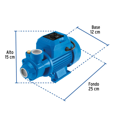 Bomba periférica 1/2HP, altura máx 25m, uso agrícola, FOSET | BOAP-1/2F | 49877