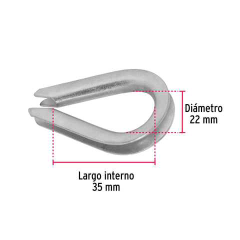 Bolsa con 10 guardacabos para cable de acero de 1/8', FIERO | GC-1/8 | 49908