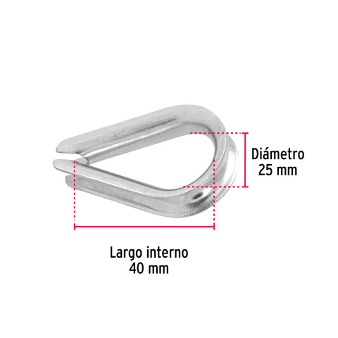 Bolsa con 5 guardacabos para cable de acero de 5/16', FIERO | GC-5/16 | 49912