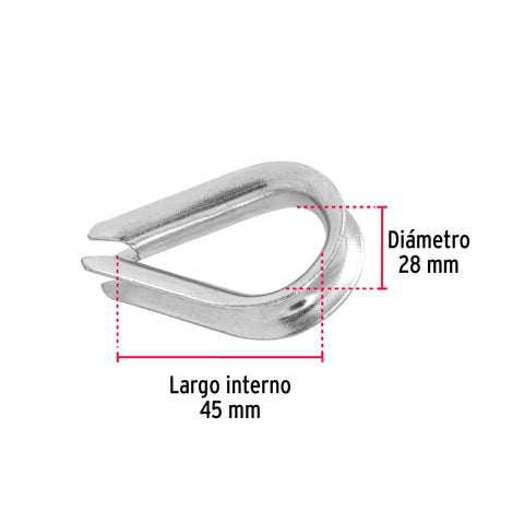 Bolsa con 5 guardacabos para cable de acero de 3/8', FIERO | GC-3/8 | 49913