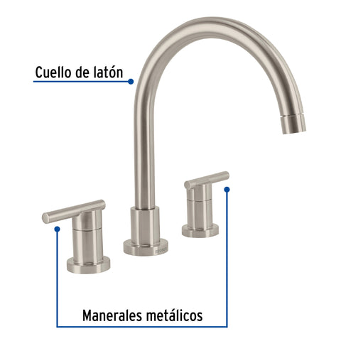 Mezcladora satín cuello alto para fregadero, FOSET ELEMENT | ELF-81N | 49922