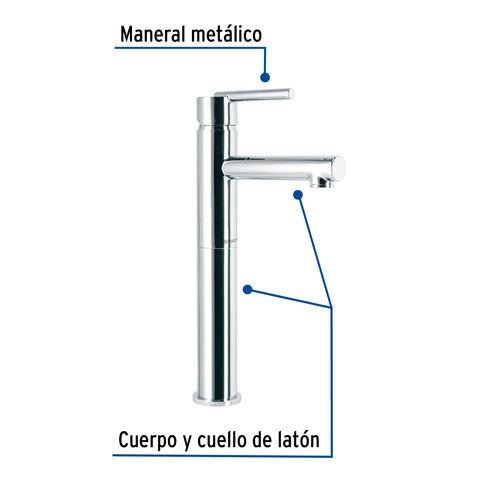 Monomando alto cromo para lavabo, FOSET ELEMENT | ELM-46 | 49929