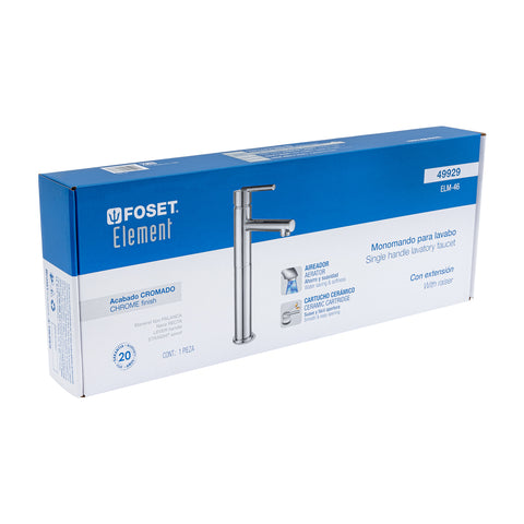 Monomando alto cromo para lavabo, FOSET ELEMENT | ELM-46 | 49929