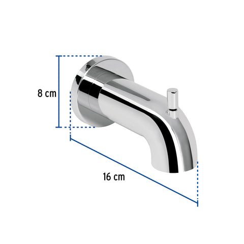 Salida de tina con desviador, cromo, FOSET ELEMENT | ELR-51 | 49954