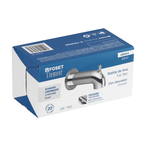 Salida de tina con desviador, cromo, FOSET ELEMENT | ELR-51 | 49954